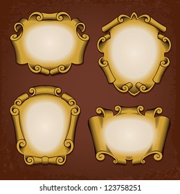 Set of vintage vector frames cartouches scrolls