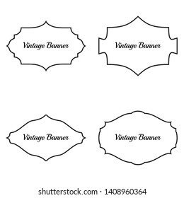 Set of vintage vector frames. Old fashion banners on white background.