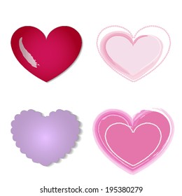 Set of vintage vector heart