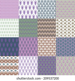 Set of Vintage vector seamless patterns