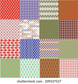 Set of Vintage vector seamless patterns