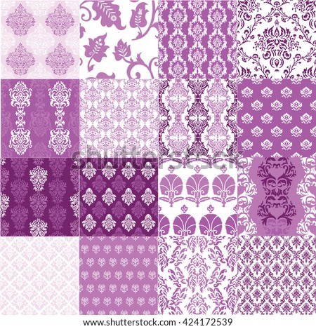 Set of Vintage vector seamless patterns
