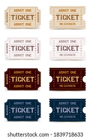 Set of vintage vector tickets for admit one