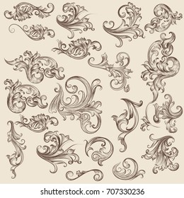 Set of vintage victorian flourishes for decorations