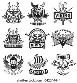 Set Vintage Viking Labels Viking Warrior Stock Vector (Royalty Free ...