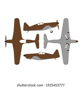 set of vintage war plane vector design