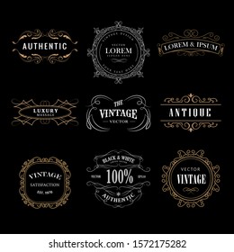 set of vintage western retro elegant badge template