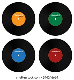 Set of vinyl record isolated - vector