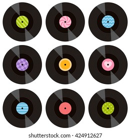 set of vinyl records