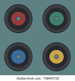 Set of vinyl records retro vector illustration