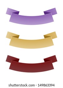 The set of violet, brown and red blank ribbons / The retro color ribbons / Ribbons