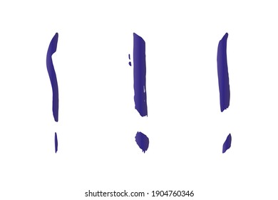 Set violet exclamation marks. Exclamation mark.
