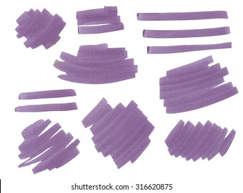 Set Of Violet Marker Stains