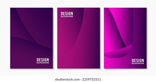 Set of Violet Purple Graident Abstract Geometric Background Template Illustration. Suitable For Your Banner, Poster, and Cover. Vector Eps 10