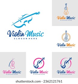 Set von Violine Logo Design Template. Creative Violine Logo, Vektorgrafik.