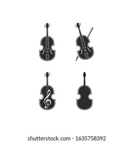 Set of violin logo instrumental icon illustration design 