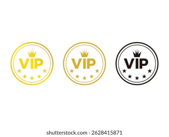 set of VIP badges 4 stars symbol icon design vector isolated on transparent background