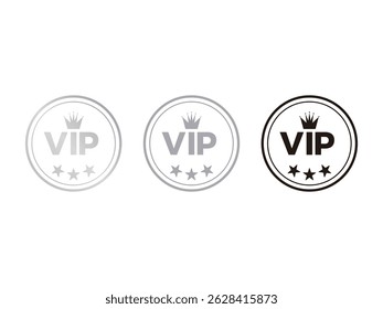 set of VIP badges 4 stars symbol icon design vector isolated on transparent background