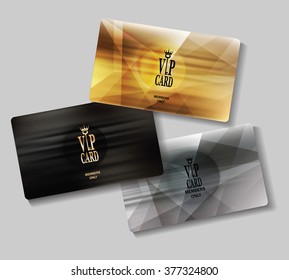 Set of VIP cards with abstract pattern