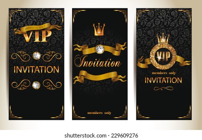 Set Of VIP Elegant Invitation Cards