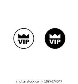 Set of Vip icon in flat style on white background. Vector. EPS 10