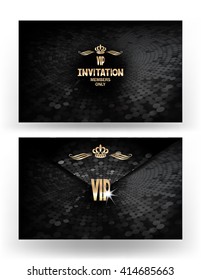 Set Of VIP Invitation Envelope With Textured Background