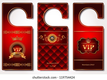 Set of VIP red door tags