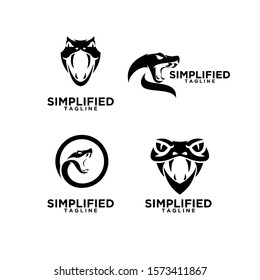 Set Of Viper Snake Head Logo Icon Design