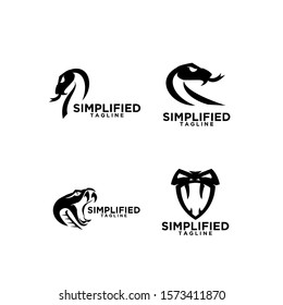 set of viper snake head logo icon design