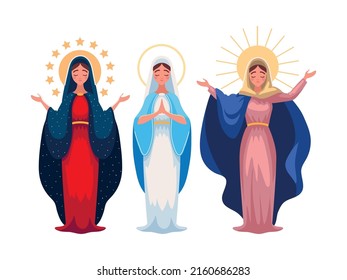 set of virgin mary character