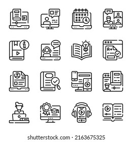Set of Virtual Learning Doodles 

