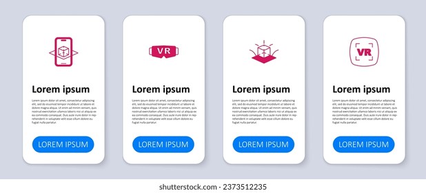 Set Virtual reality, 3d modeling, glasses and . Business infographic template. Vector