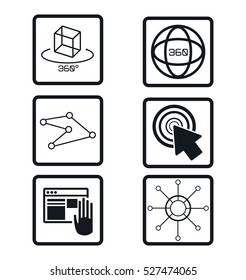 set virtual reality devices elements icons