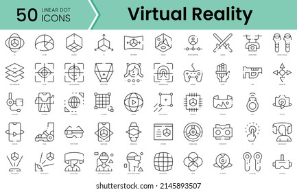 Set of virtual reality icons. Line art style icons bundle. vector illustration
