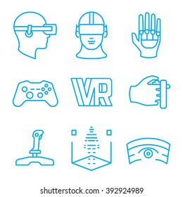 Set of virtual reality vector icons