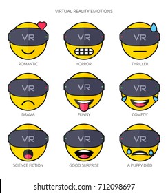 Set of Virtual Reality VR Emoji Emotions