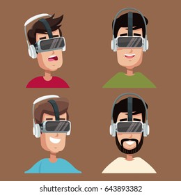 set  virtual reality wearing goggle