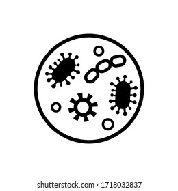 Set of virus, bacteria and microbes icon set.