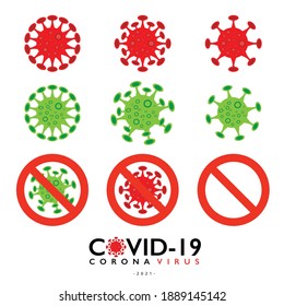 Set virus COVID-19 symbols isolated on  white background,Vector illustration EPS 10