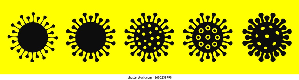 Set virus icon, infection symbol, corona virus sign, COVID-19, 2019-nCoV - vector - Shutterstock ID 1680239998