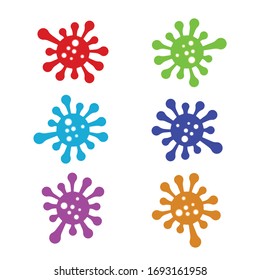 Set virus icon isolated on white background. Vector