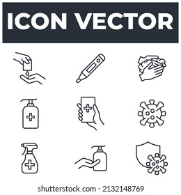 set of virus Protection elements symbol template for graphic and web design collection logo vector illustration