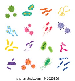 set of viruses and bacteria in vector