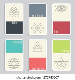 Set of visit cards with geometric figures. Vector illustration