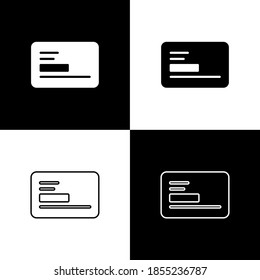 Set Visiting card, business card icon isolated on black and white background. Corporate identity template. Vector.