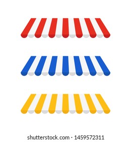 set of visors stores in flat style, vector