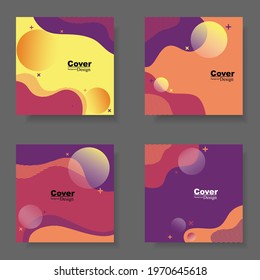 Set of visual art square banner template for website and social media post.