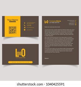 Set of Visual identity with letter logo elements Letterhead and Business Card design style brochure cover template mockups for business