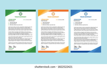 Set of Visual identity modern Creative & Clean Corporate Business style letterhead Ready for professional,vector,illustration,elegant,abstract,identity,blue,black,white, Stationery template.