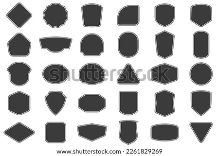 Set of vitage label and badges shape collections. Vector illustration. Black template for patch, insignias, overlay, elements for branding, packaging, prints .